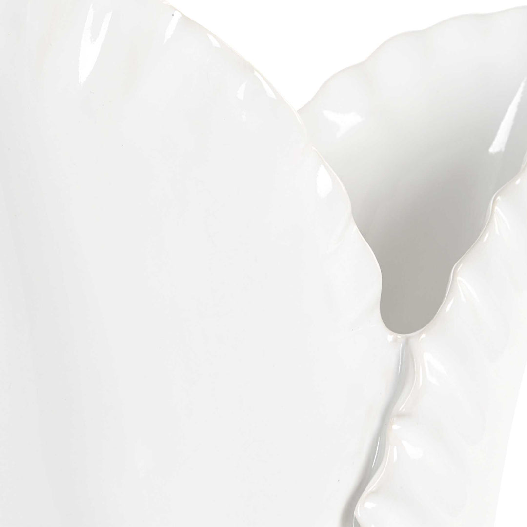 American Home Furniture Uttermost Leafscape White Vases Set of 2