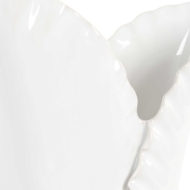 American Home Furniture Uttermost Leafscape White Vases Set of 2
