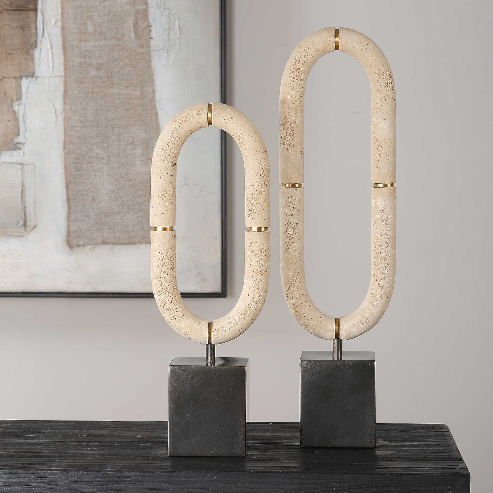 American Home Furniture Uttermost Oval Sculptures Fusion Set of 2