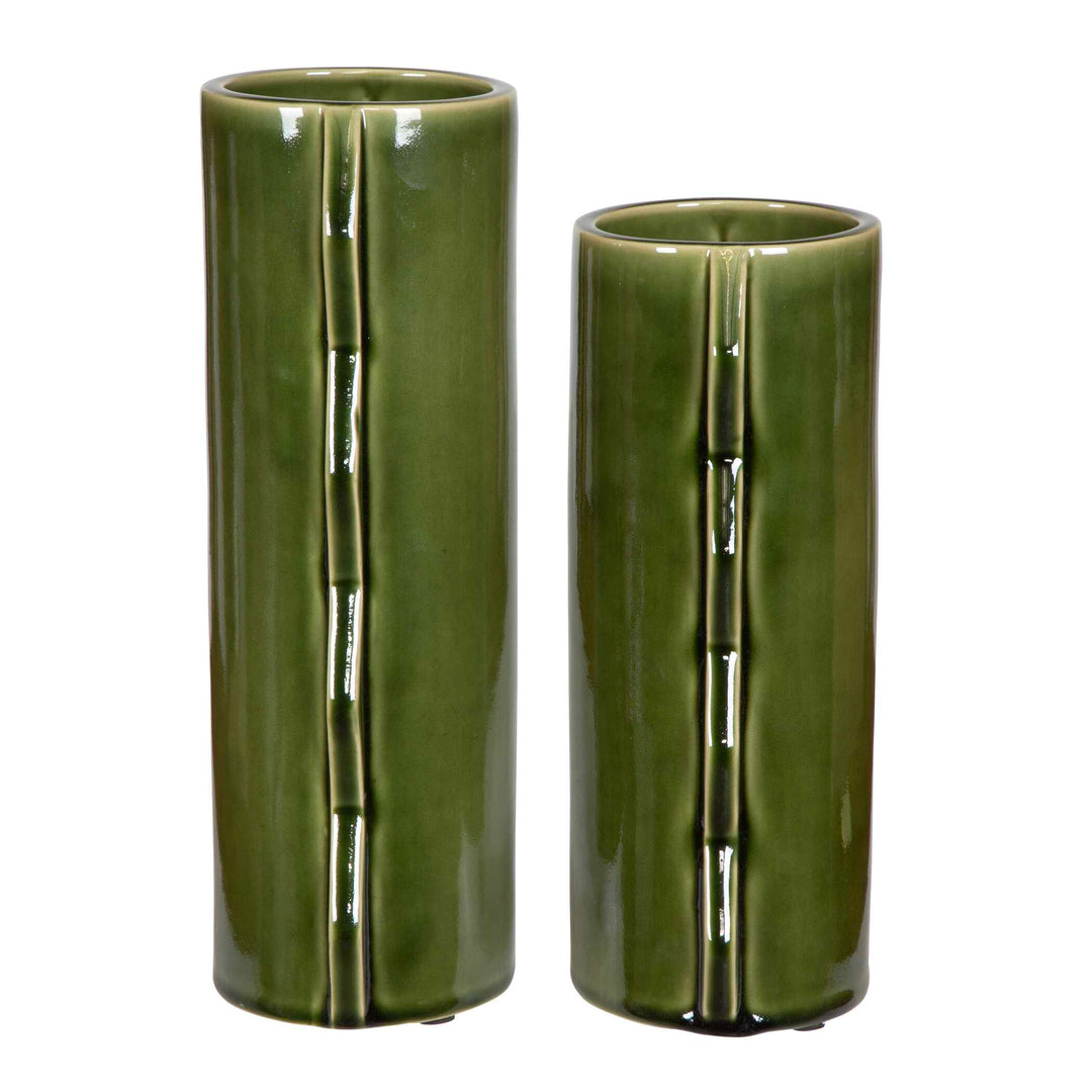 American Home Furniture Uttermost Meander Green Vases Set of 2