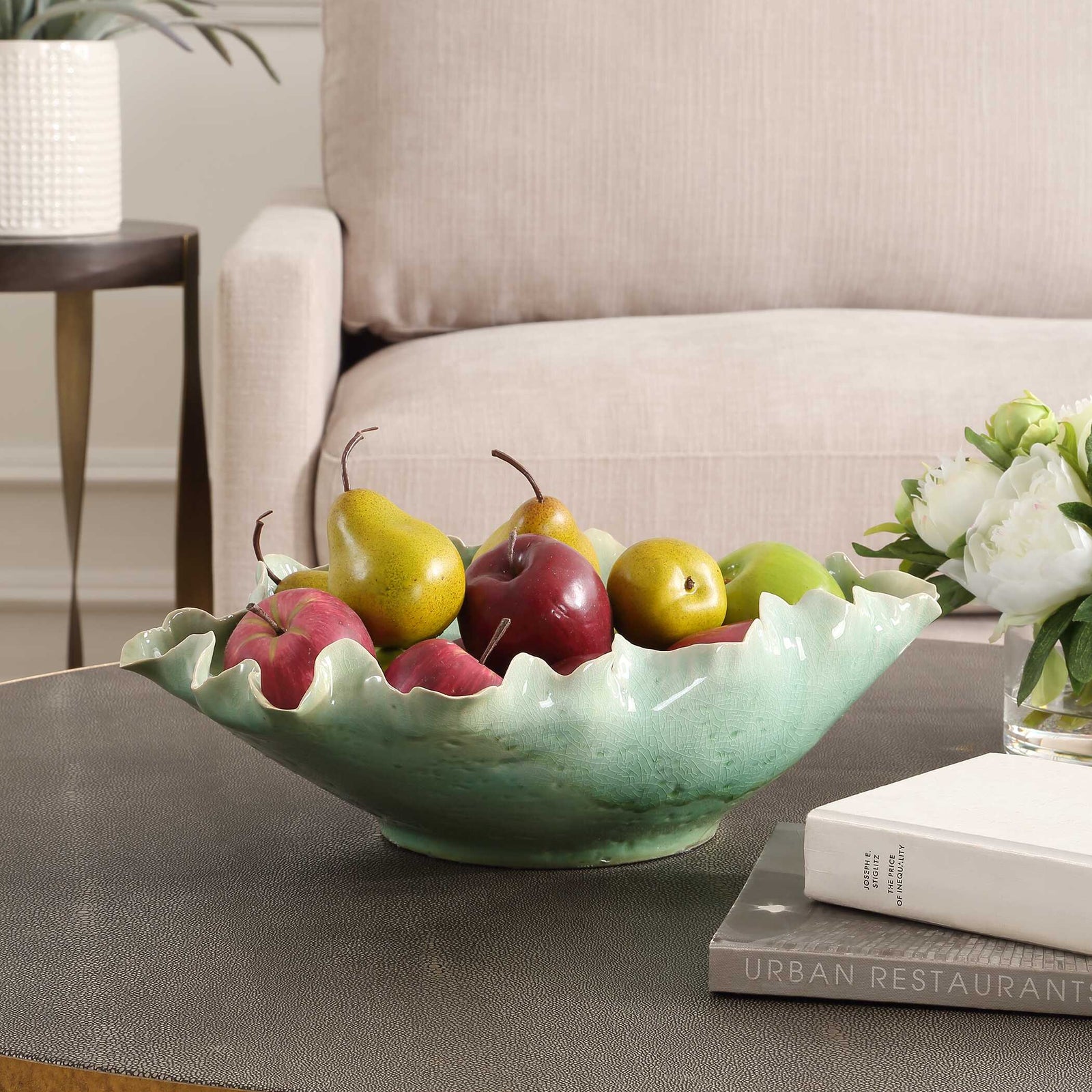 American Home Furniture Uttermost Lila Green Glass Bowl