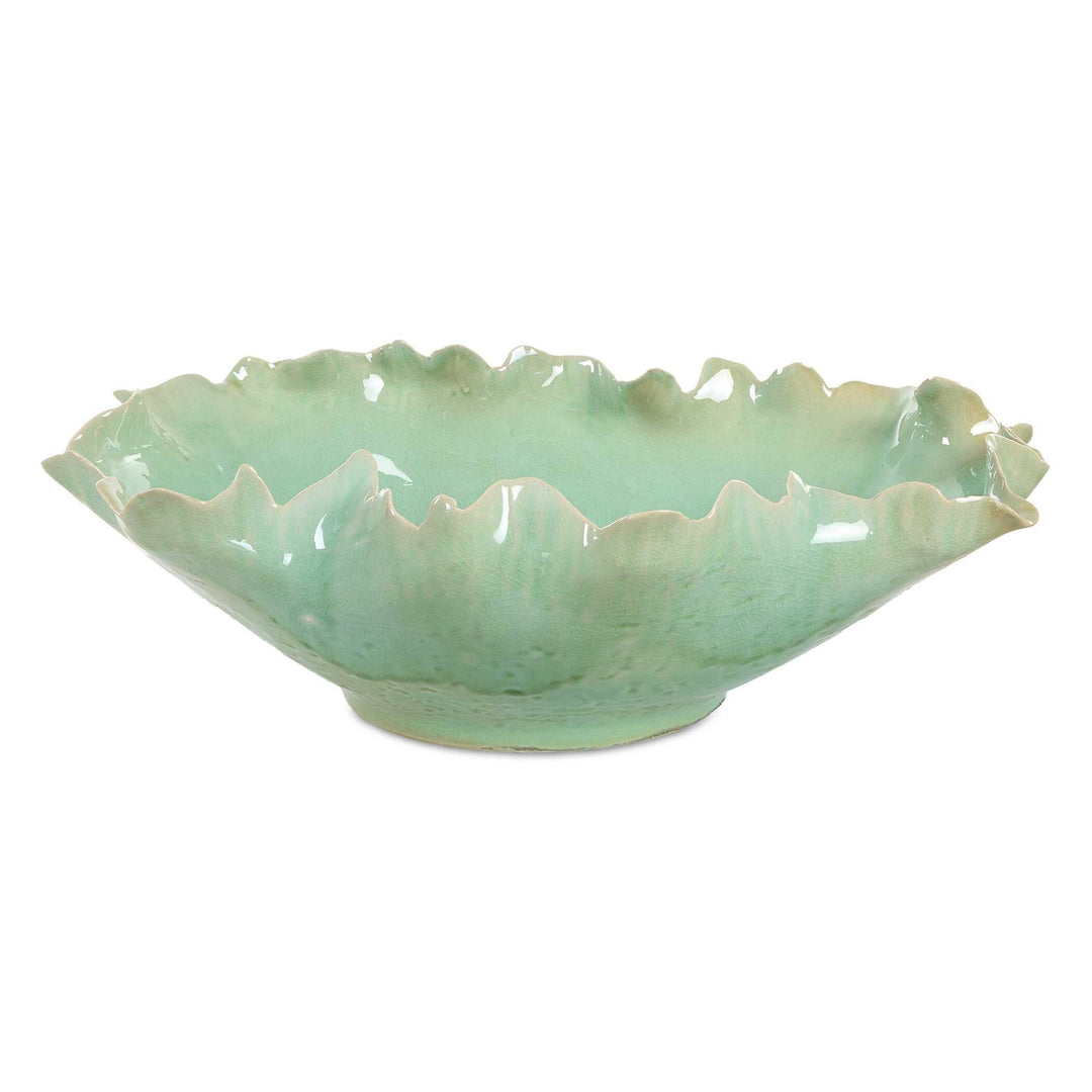 Lila Green Glass Bowl - AmericanHomeFurniture