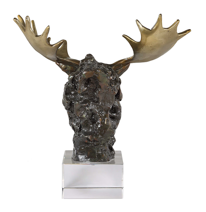 American Home Furniture Uttermost Moose Bust Bronze Sculpture