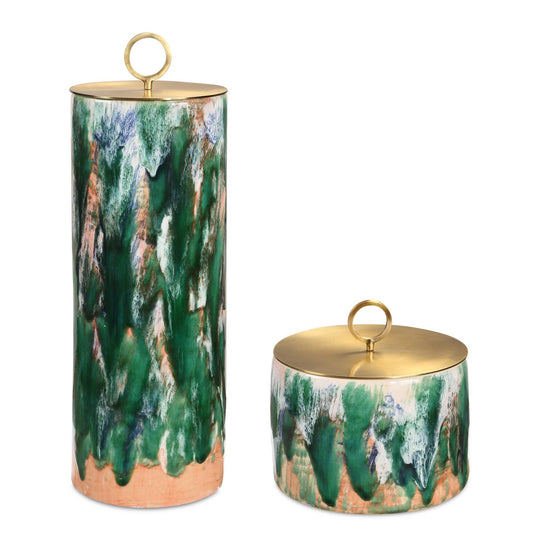 American Home Furniture Uttermost Sylvie Ceramic Containers Set of 2