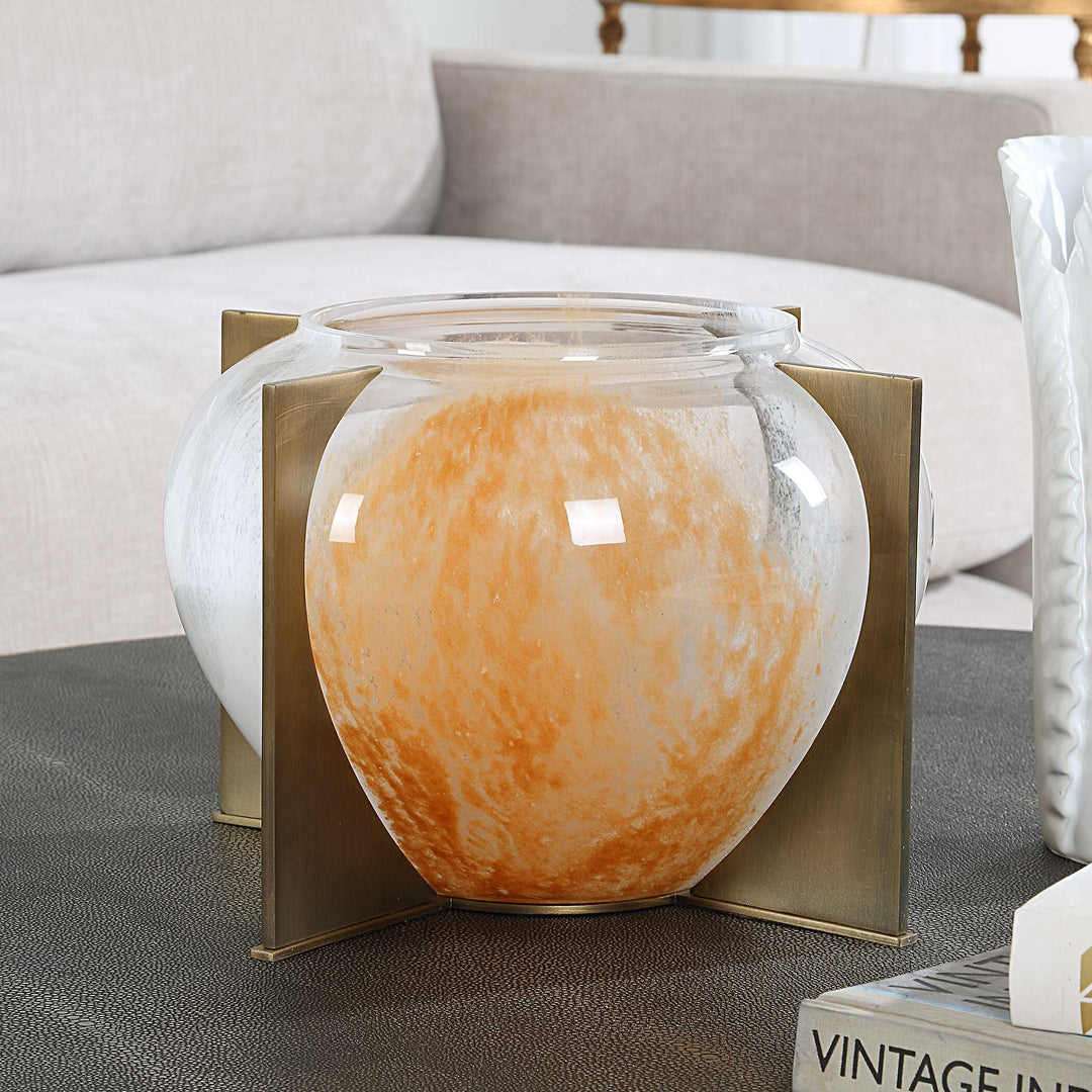 American Home Furniture Uttermost Amber Swirl Vase