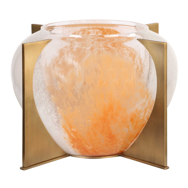 American Home Furniture Uttermost Amber Swirl Vase