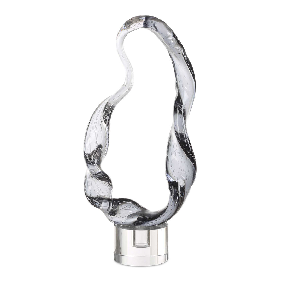 American Home Furniture Uttermost Luminous Twist Glass Sculpture