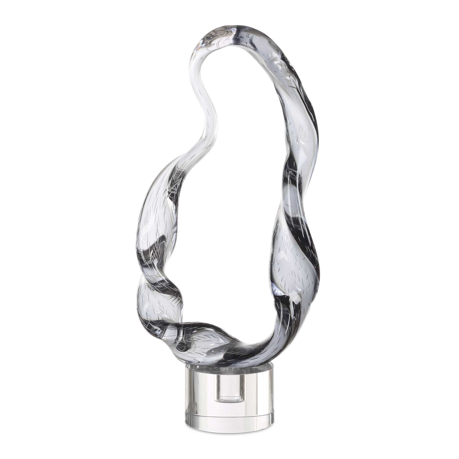 American Home Furniture Uttermost Luminous Twist Glass Sculpture