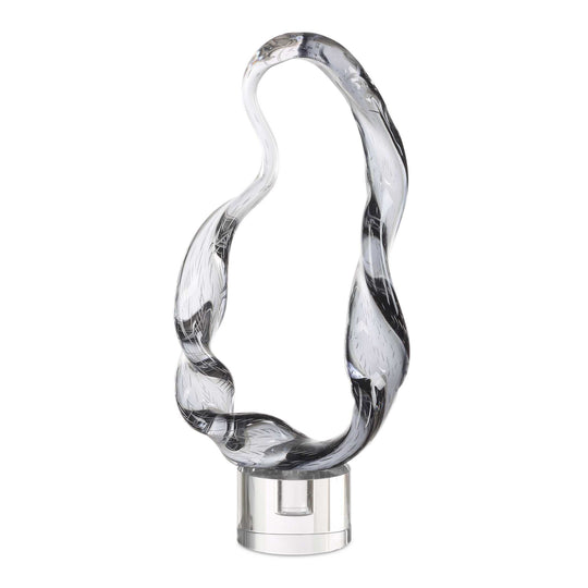 American Home Furniture Uttermost Luminous Twist Glass Sculpture