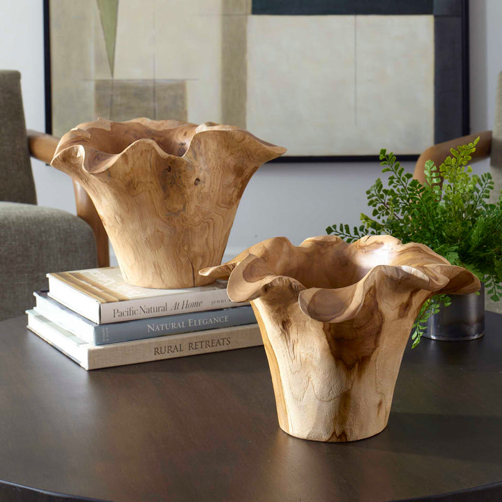 American Home Furniture Uttermost Teak Flow Natural Outdoor Bowl