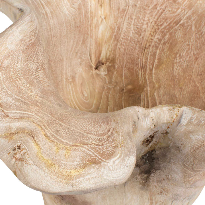 American Home Furniture Uttermost Teak Flow White Wash Outdoor Bowl