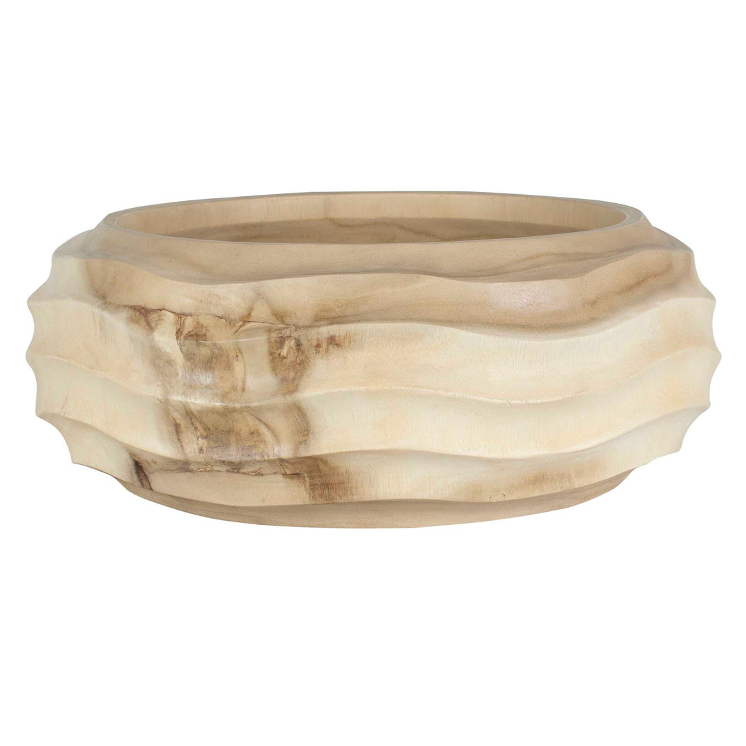 American Home Furniture Uttermost Waveform Bleached Wood Bowl