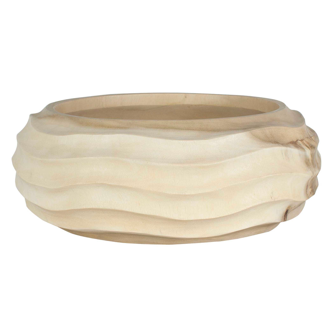 American Home Furniture Uttermost Waveform Bleached Wood Bowl