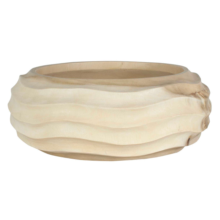 American Home Furniture Uttermost Waveform Bleached Wood Bowl