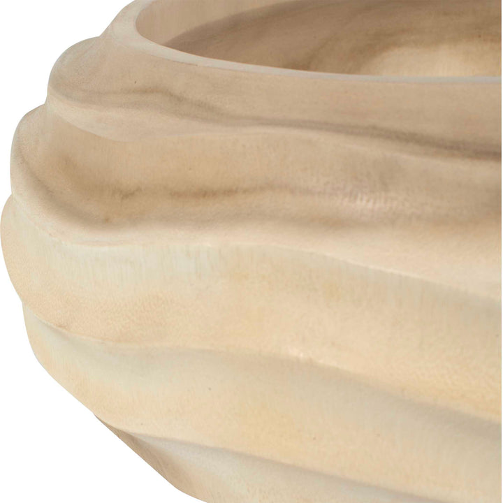 American Home Furniture Uttermost Waveform Bleached Wood Bowl
