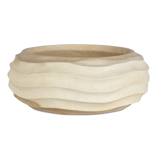 American Home Furniture Uttermost Waveform Bleached Wood Bowl