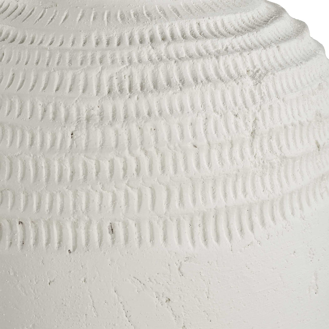 American Home Furniture Uttermost Luna Ridge White Ceramic Vases Set of 2