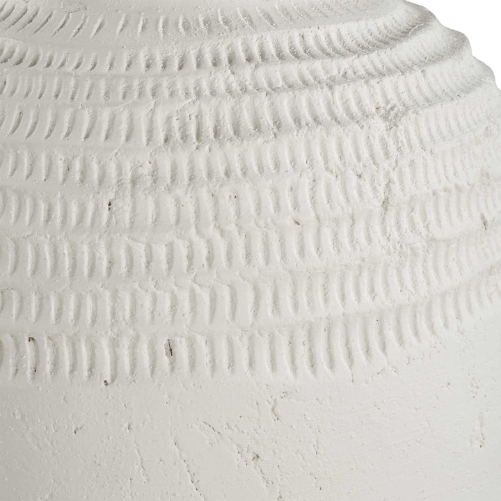 American Home Furniture Uttermost Luna Ridge White Ceramic Vases Set of 2