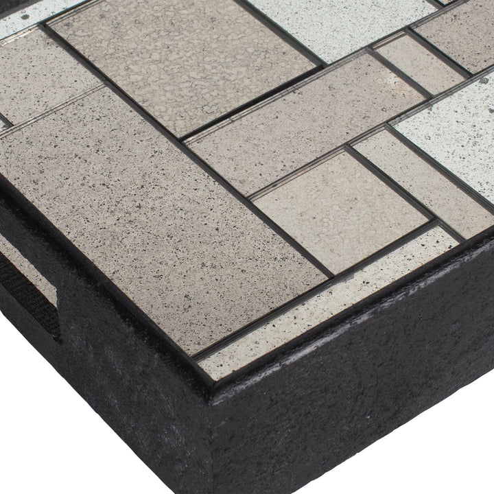 American Home Furniture Uttermost Modern Mosaic Antique Mirrored Tray