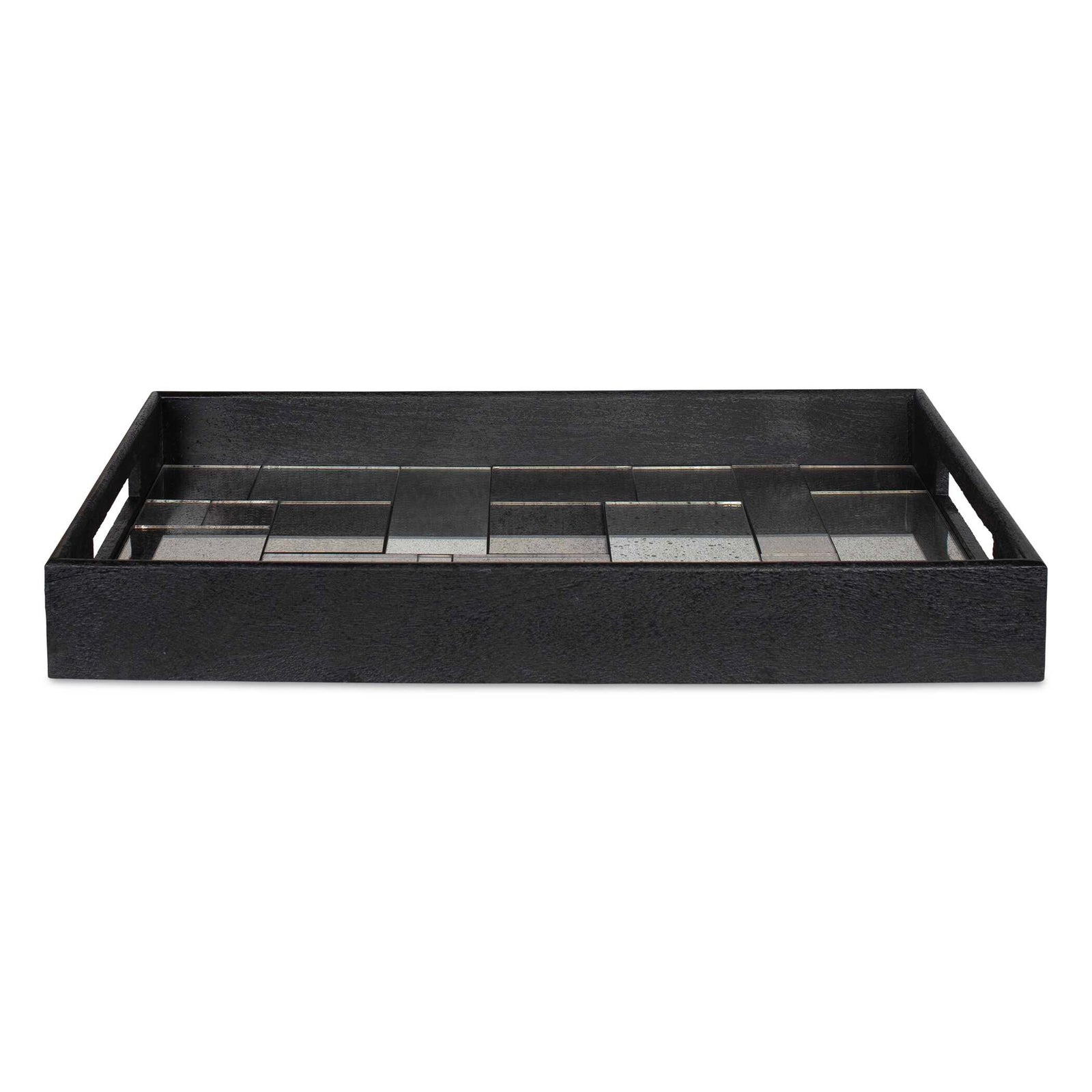 American Home Furniture Uttermost Modern Mosaic Antique Mirrored Tray