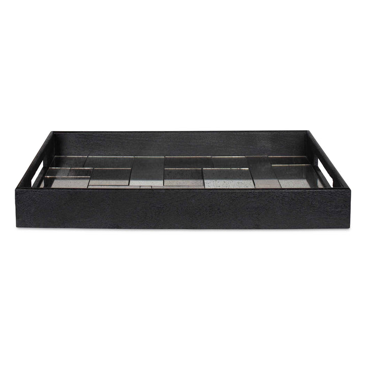 American Home Furniture Uttermost Modern Mosaic Antique Mirrored Tray