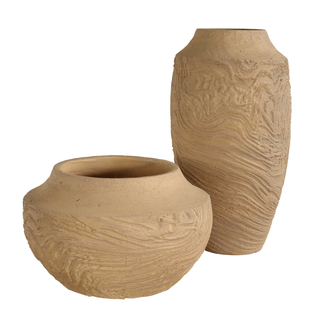 American Home Furniture Uttermost Sandstone Flow Large Terracotta Vase