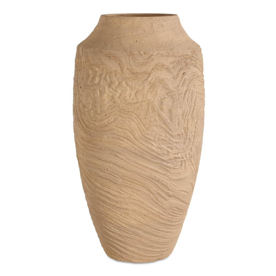 Sandstone Flow Large Terracotta Vase - AmericanHomeFurniture