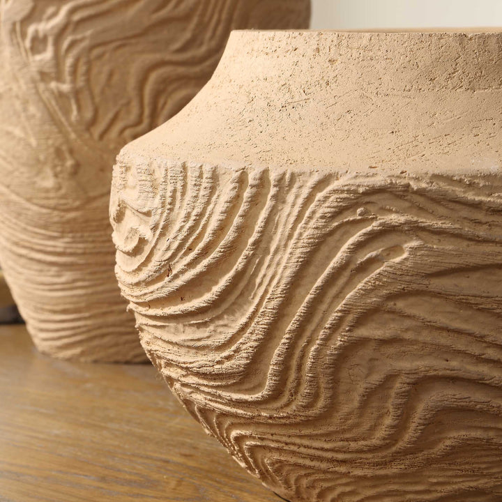 American Home Furniture Uttermost Sandstone Flow Small Terracotta Vase