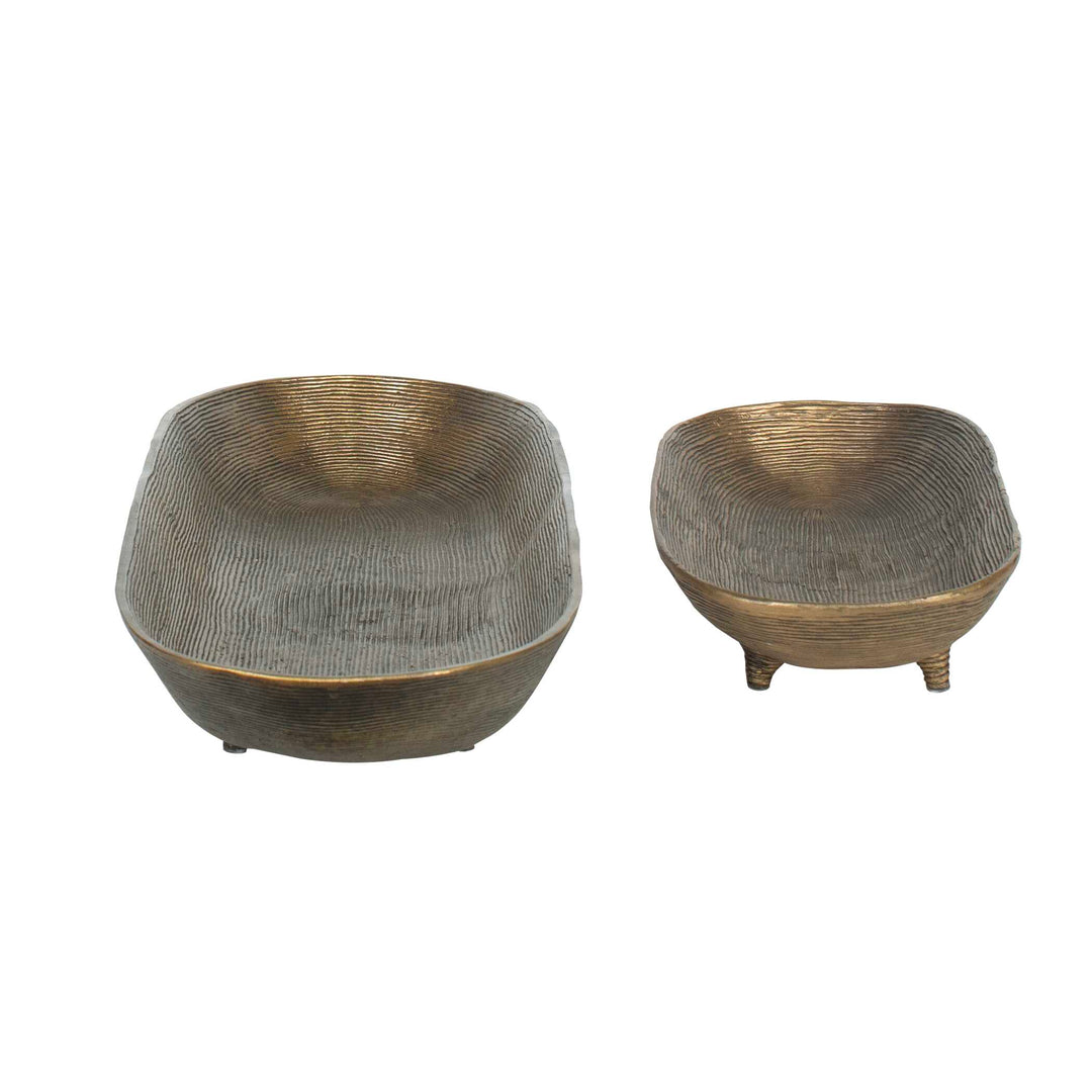 American Home Furniture Uttermost Stratum Oval Brass Bowls Set of 2