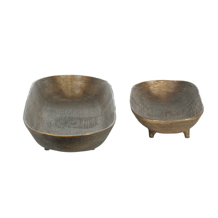 American Home Furniture Uttermost Stratum Oval Brass Bowls Set of 2