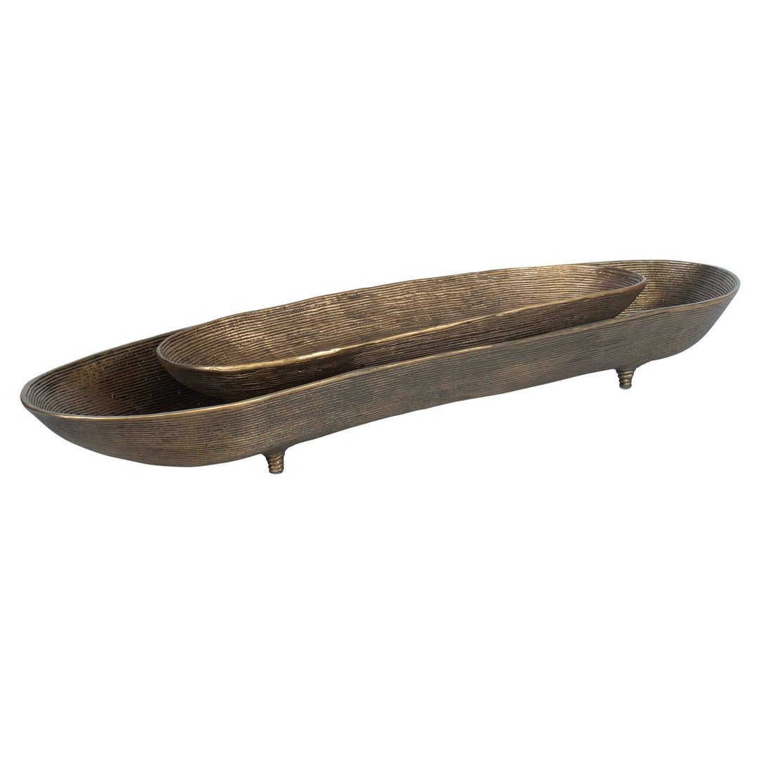 American Home Furniture Uttermost Stratum Oval Brass Bowls Set of 2