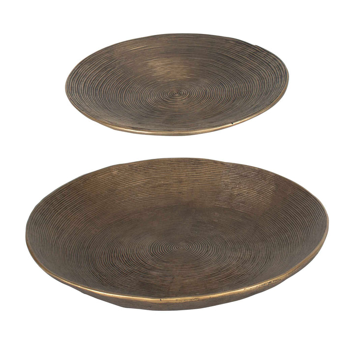 American Home Furniture Uttermost Stratum Round Brass Bowls Set of 2