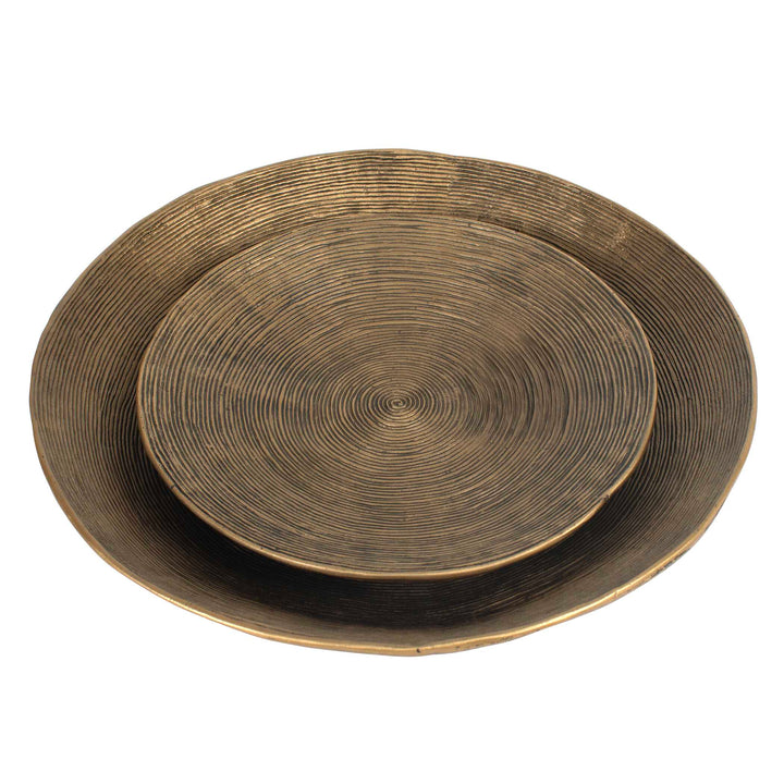 American Home Furniture Uttermost Stratum Round Brass Bowls Set of 2