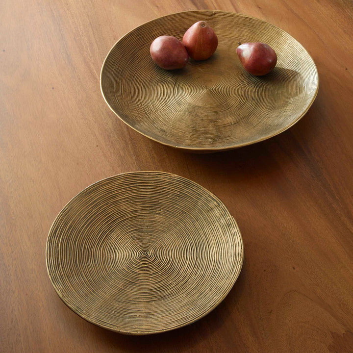 American Home Furniture Uttermost Stratum Round Brass Bowls Set of 2