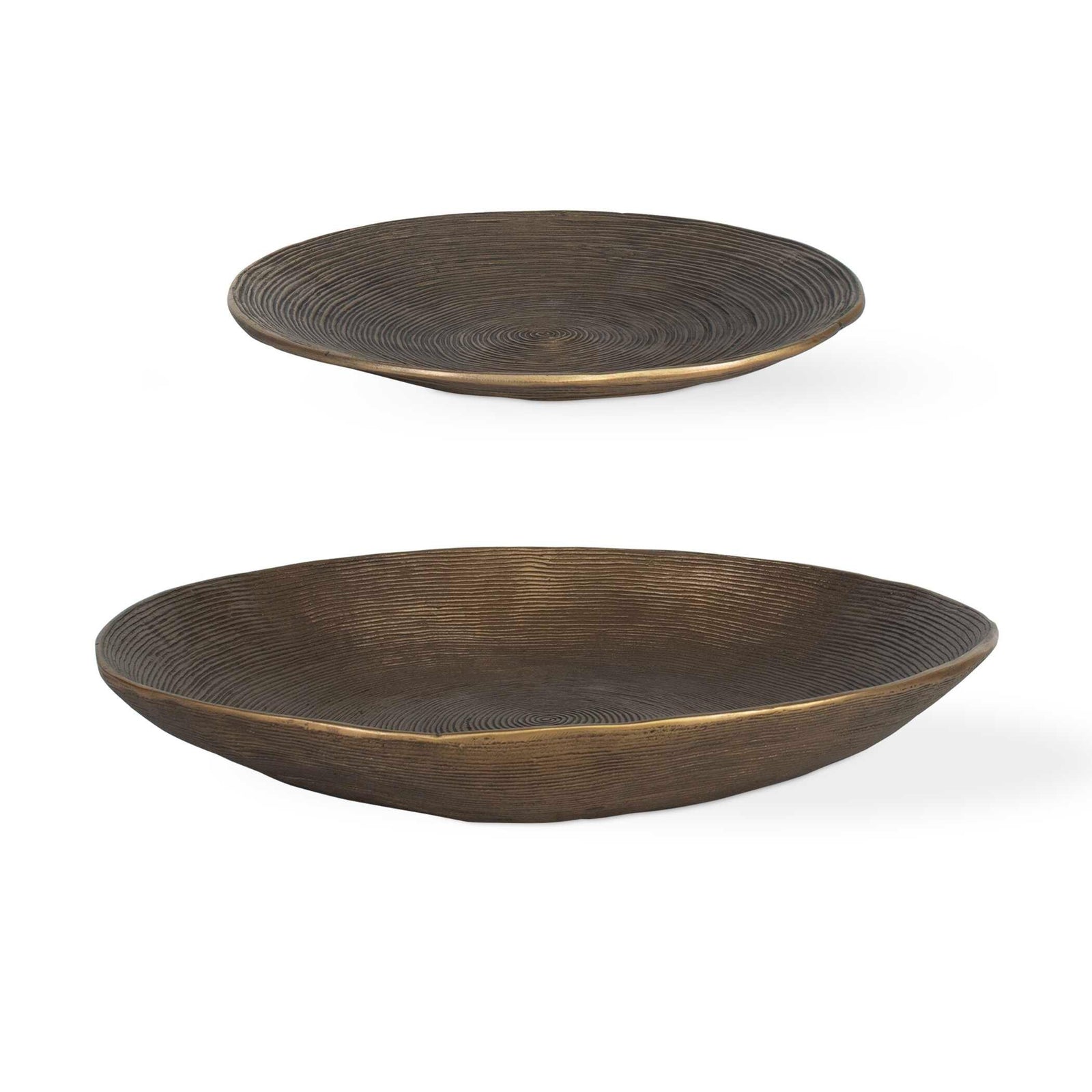 Uttermost Stratum Round Brass Bowls - Set of 2 DECORATIVE TRAYS, PLATES, + BOWLS