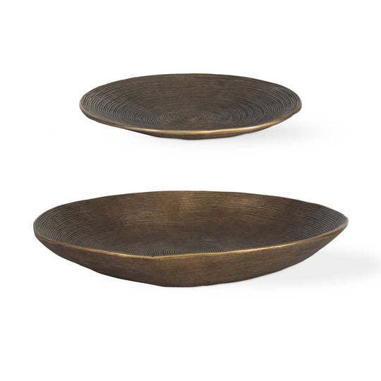 American Home Furniture Uttermost Stratum Round Brass Bowls Set of 2