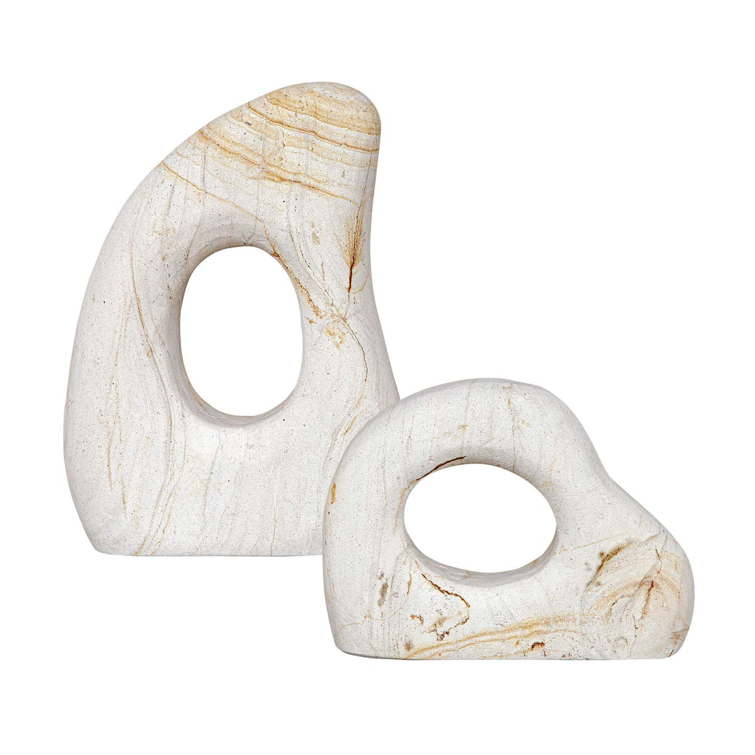 American Home Furniture Uttermost Stone Flow Outdoor Sculptures Set of 2