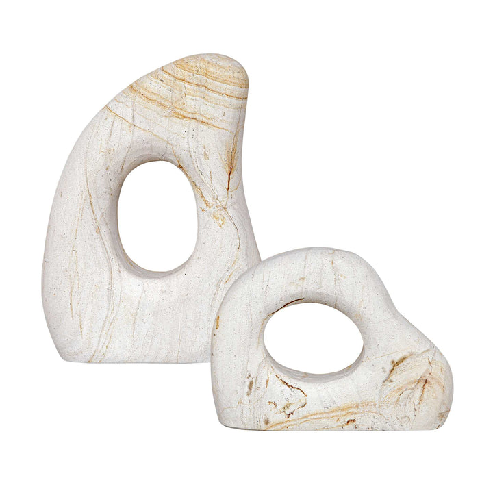 American Home Furniture Uttermost Stone Flow Outdoor Sculptures Set of 2