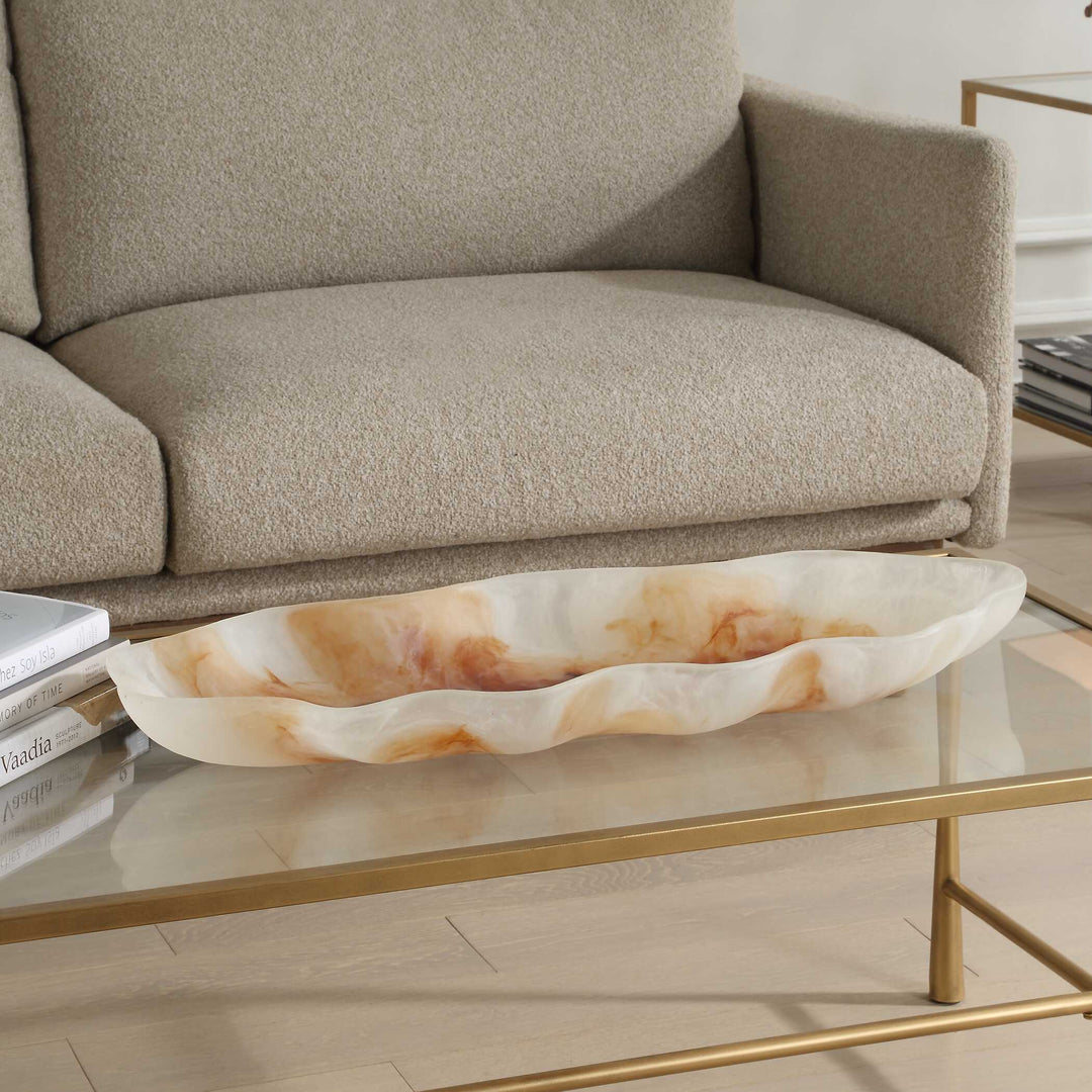 American Home Furniture Uttermost Organic Elegance Wavy Oval Bowl