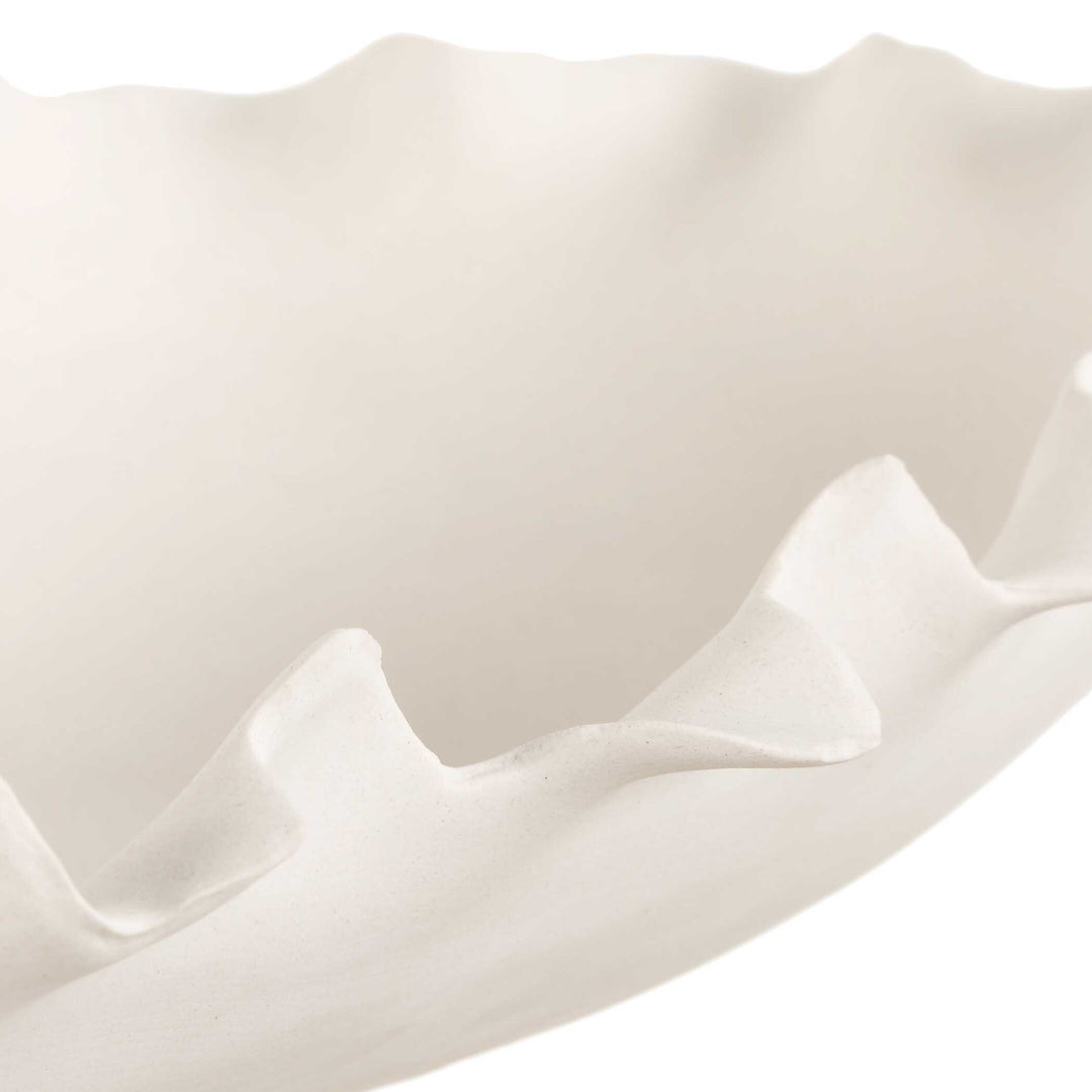 American Home Furniture Uttermost Ripple Crest White Bowl