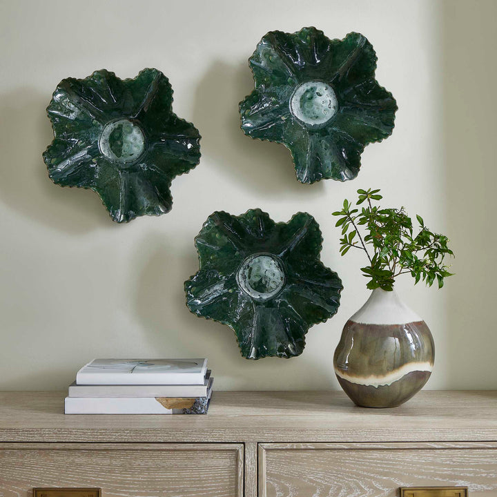 American Home Furniture Uttermost Verdant Bloom Emerald Outdoor Bowl