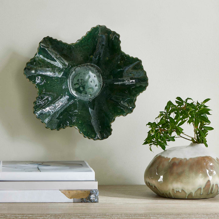 American Home Furniture Uttermost Verdant Bloom Emerald Outdoor Bowl