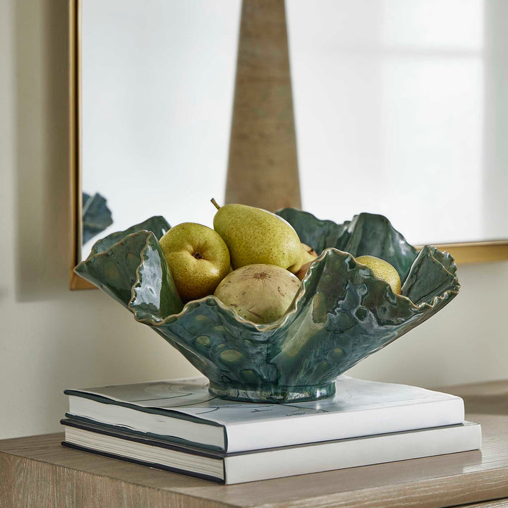 American Home Furniture Uttermost Verdant Bloom Emerald Outdoor Bowl