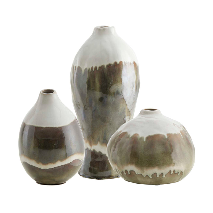 American Home Furniture Uttermost Earthflow Glazed Outdoor Vases Set of 3