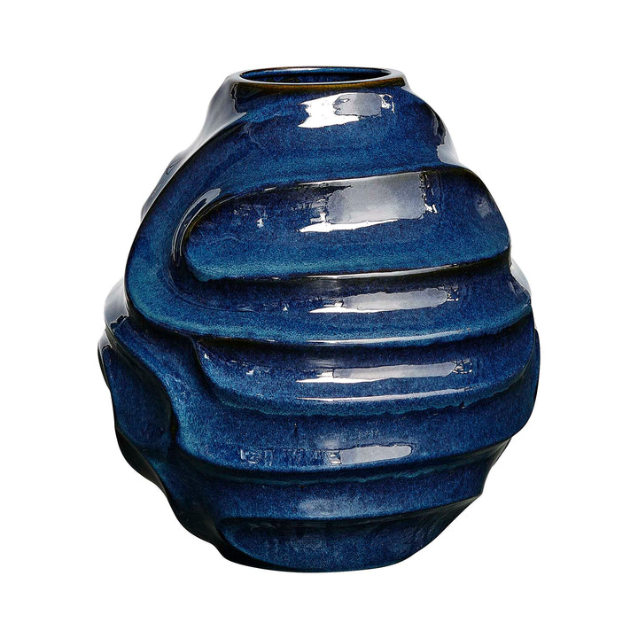 American Home Furniture Uttermost Helix Swirl Blue Outdoor Vase