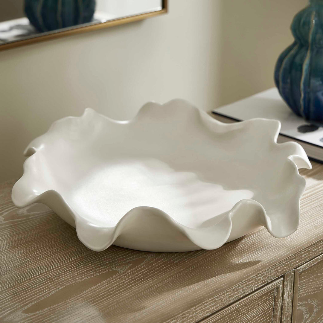 American Home Furniture Uttermost Wave Crest White Outdoor Bowl