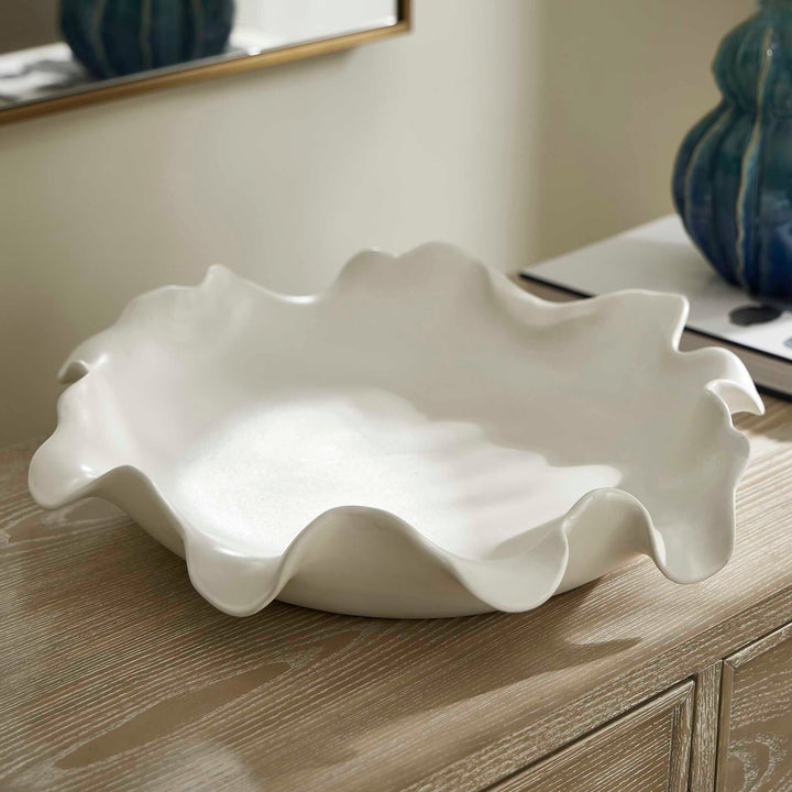 American Home Furniture Uttermost Wave Crest White Outdoor Bowl