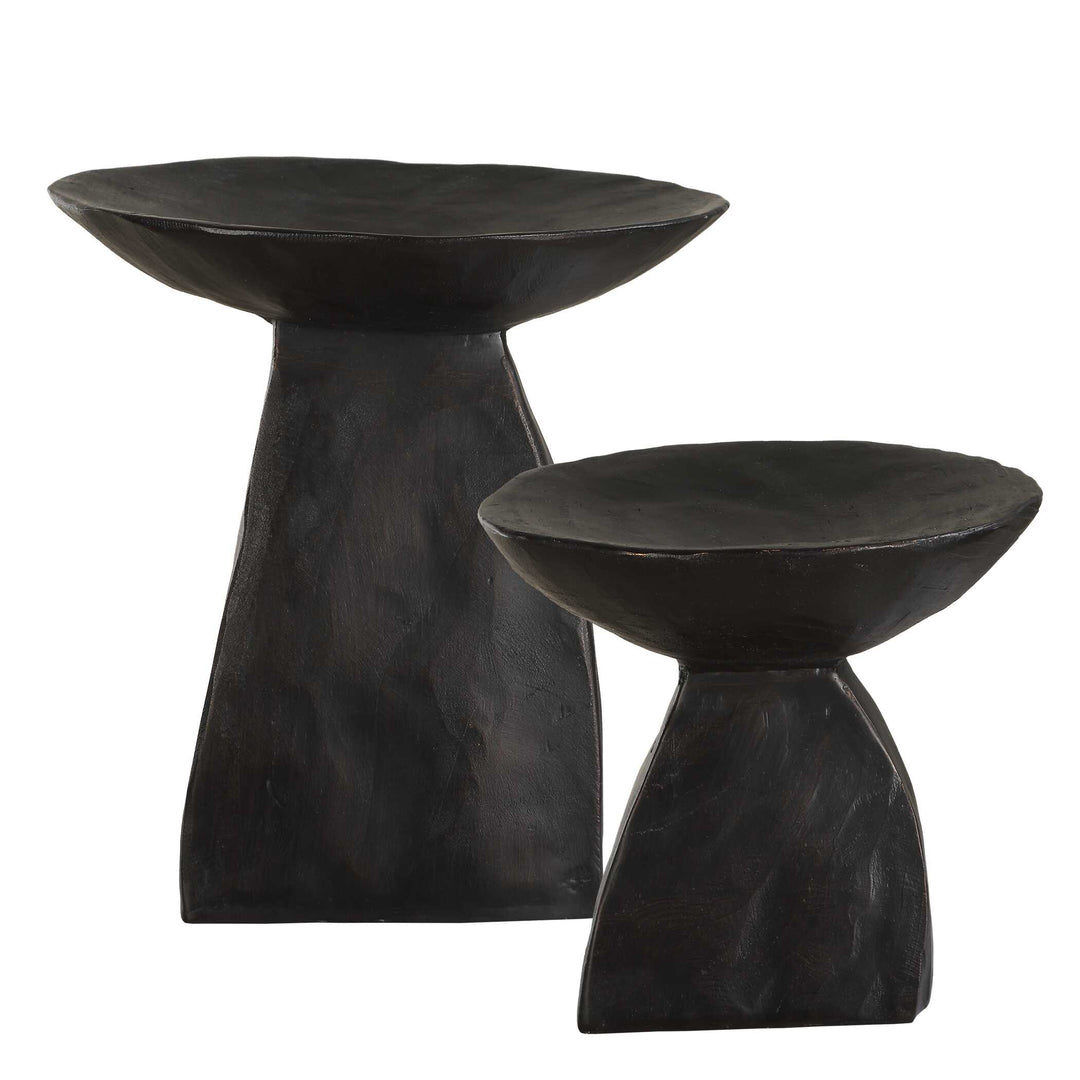 American Home Furniture Uttermost Shadow Pedestal Bowls Set of 2