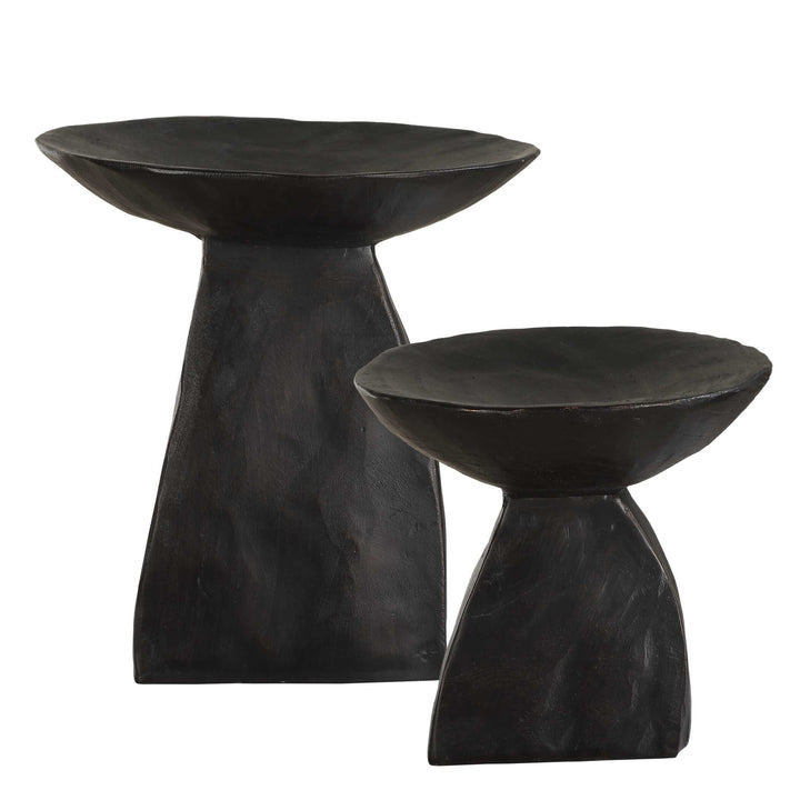 American Home Furniture Uttermost Shadow Pedestal Bowls Set of 2