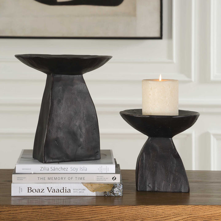 American Home Furniture Uttermost Shadow Pedestal Bowls Set of 2